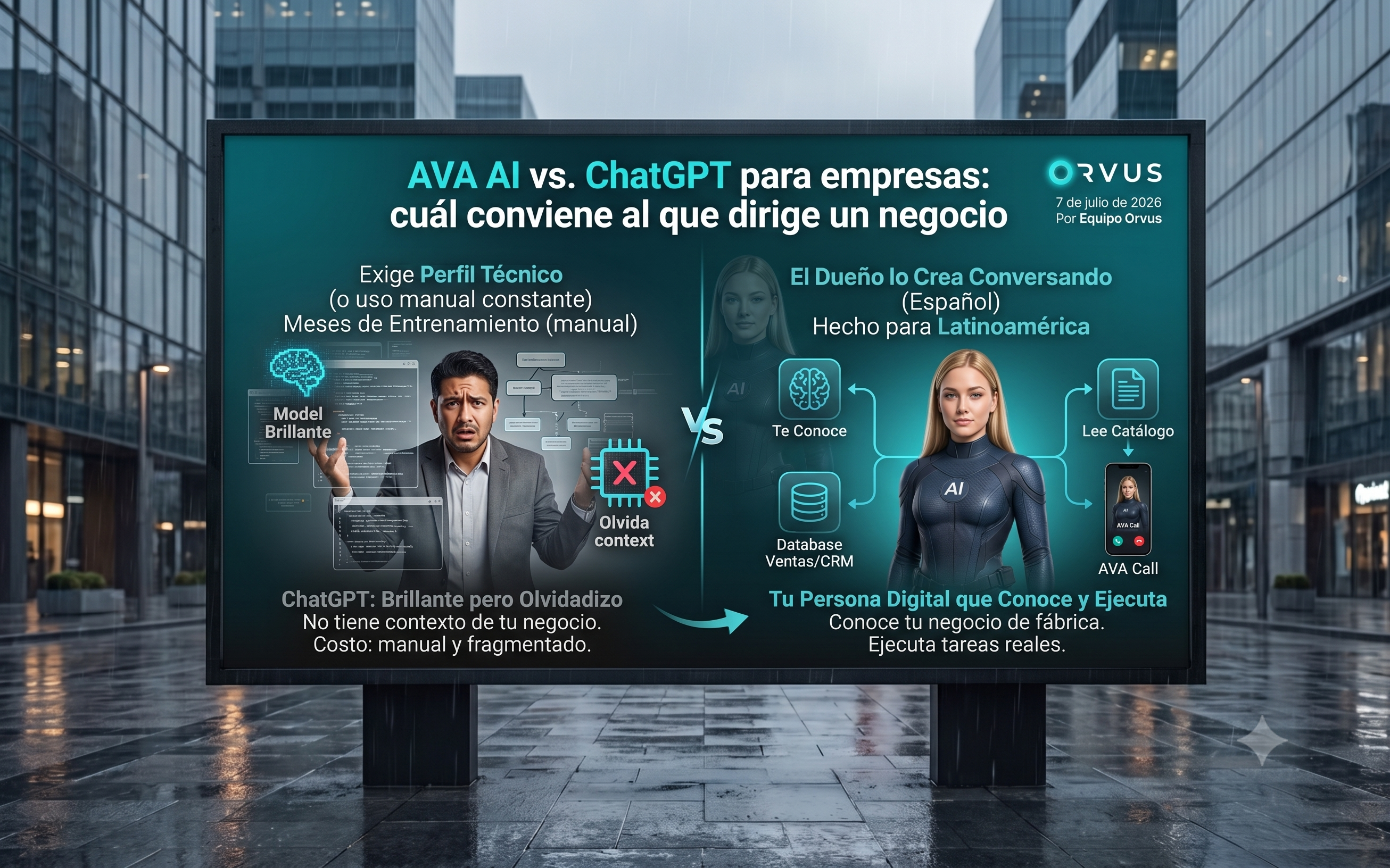 AVA AI vs. ChatGPT para empresas: cuál conviene al que dirige un negocio
